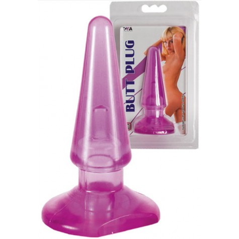 Фиолетовая анальная пробка BUTT PLUG - 9,5 см.