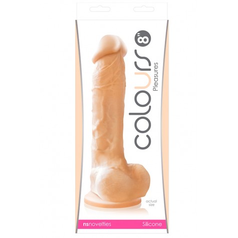 Телесный фаллоимитатор Colours Pleasures 8" Dildo - 23,6 см.