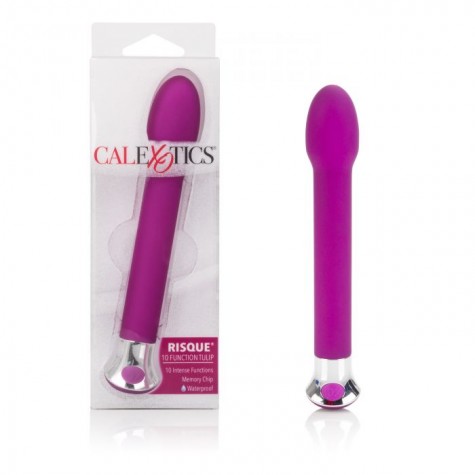 Фиолетовый вибратор Risqué® 10-Function Tulip - 17 см.